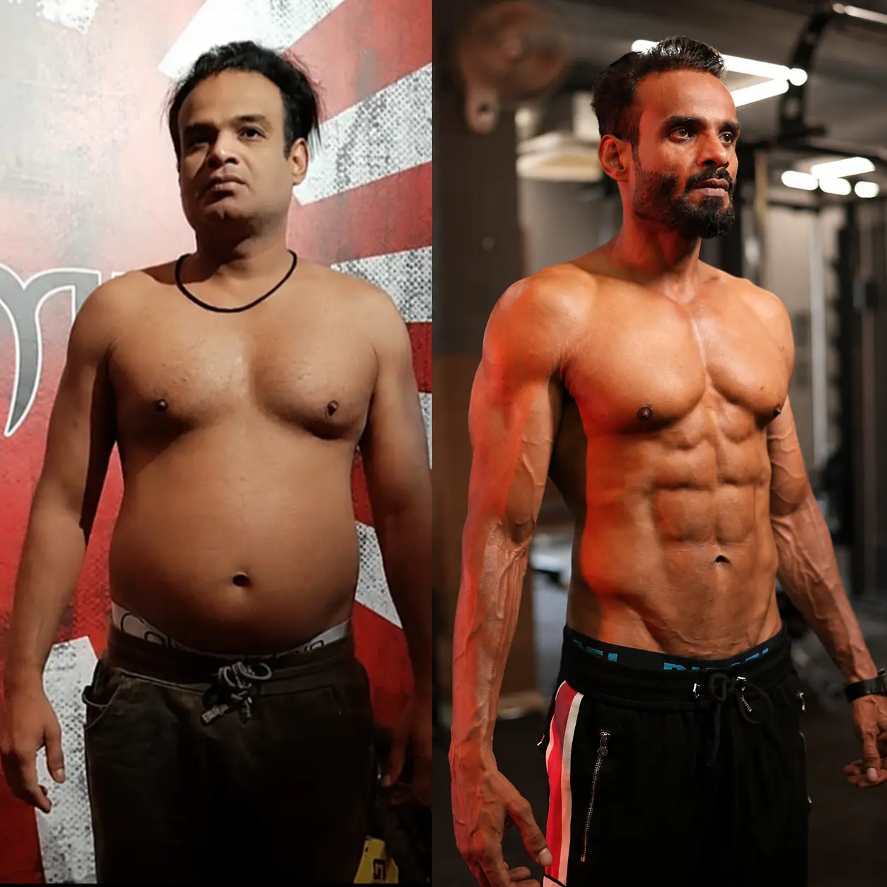 Mannu Siddique body transformation — before and after