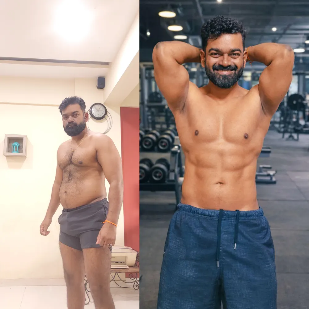 Ritesh Ghag body transformation — before and after
